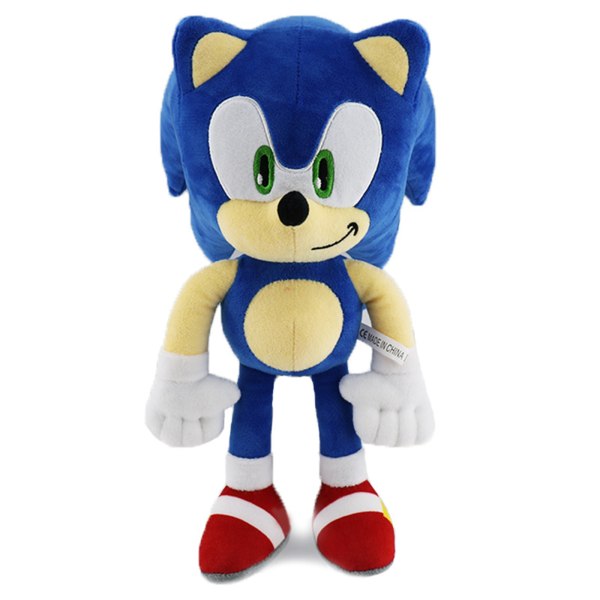 Blå 30 cm ny super Sonic the Hedgehog plysjdukke Talsnak perifere leker (pakkestørrelse: 30*18*15 cm)