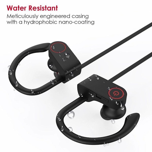 U8 Bluetooth-headset hängande öra stereo löpning sport brusreducering 5.0 trådlöst headset rött
