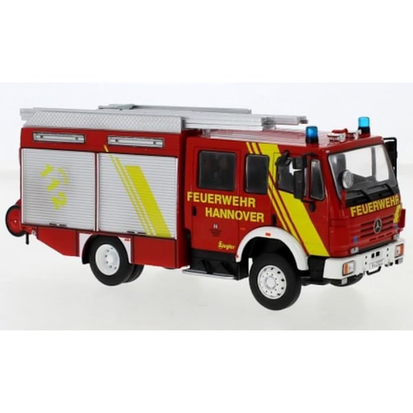 Monterade miniatyrer - Mercedes LF 16/12 Ziegler Firefighters Hannover 1995 1/43 IXO