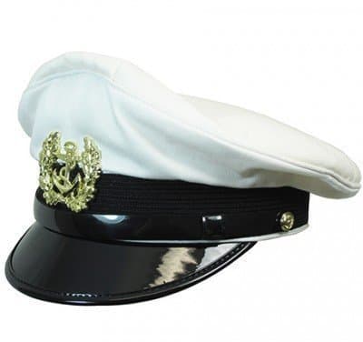 59 Vit Kaptensmössa CAPTAIN 59 cm