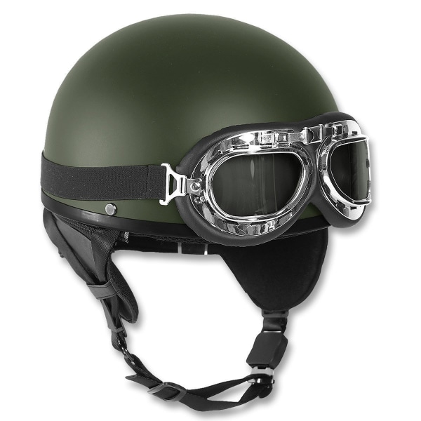 G/L GOGGLES PÅ KÖPET! RETRO MOPED VESPA POTTHJÄLM VURPOLLON militärgrön