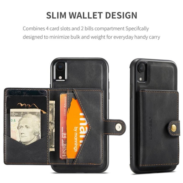 Premium skal med avtagbar plånbok till iPhone XR