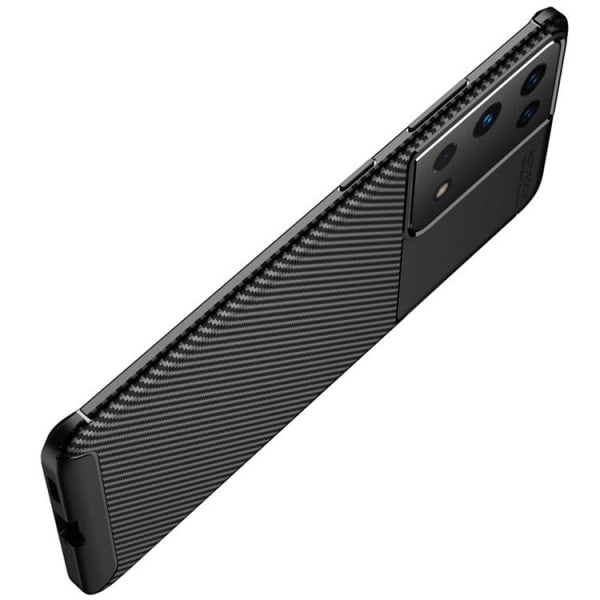 Kolfiber design  bra grepp - Samsung Galaxy s21 Ultra Svart