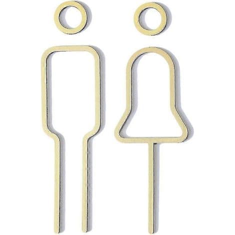 Metalliset seinäkyltit miehille ja naisille. WC-kyltit