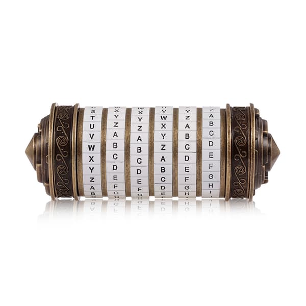 Cryptex metallås med Leonardo da Vinci-kode, bryllupsgave, ringer med passord.