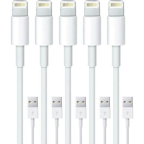 5-pack 1m Lightning-laddare kompatibla med iPhone Xs/Max/X/8/7/6/5SE/5S iOS 12