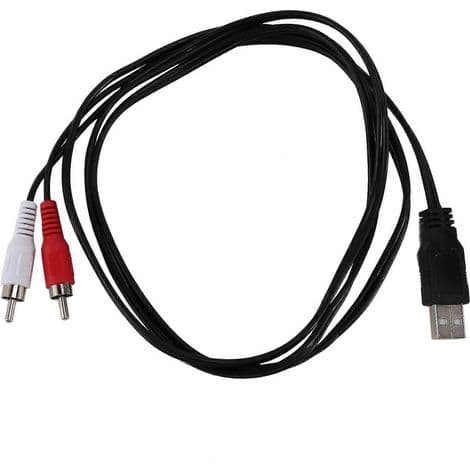USB A hann til 2 RCA hann hjelpe lyd-/videokabel (1,5 m) for PC og TV.
