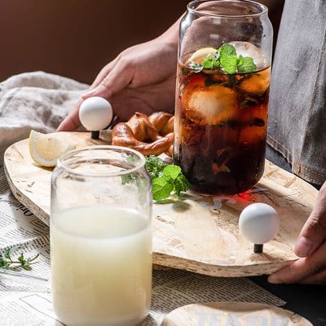 Burkformat glas - 473 ml - Blyfritt klart dricksglas - För läsk, öl, cocktails - Set om 4