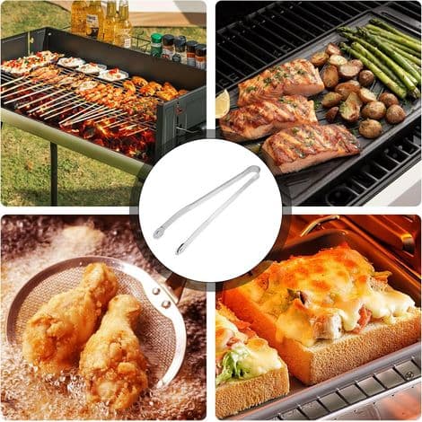 Grilltang - 50 cm - Rustfrit stål - Integrerede hjul for nem vending - Til udendørs grillning - 1 stk.