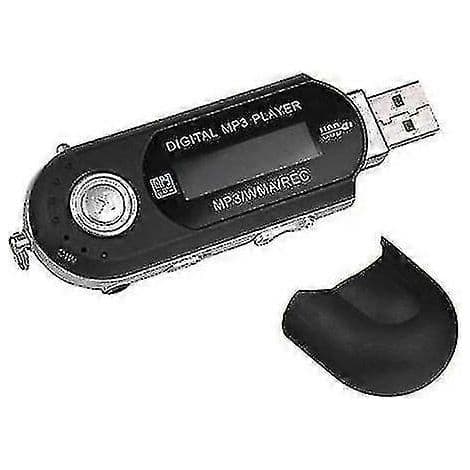 8GB Mini LCD USB 2.0 Flashdrev med MP3-afspiller og FM-radio (Sort)