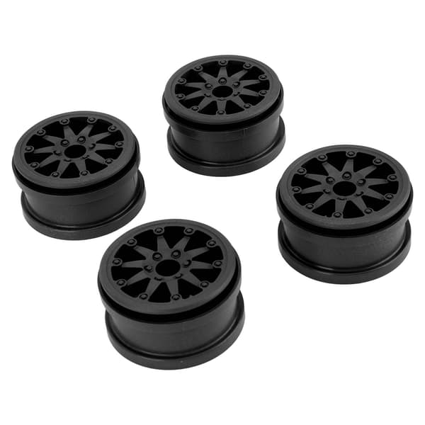4-delt nylonfælgssæt 2,2 tommer til RC-biler Axial SCX10 Wraith RR10 1/10 sort