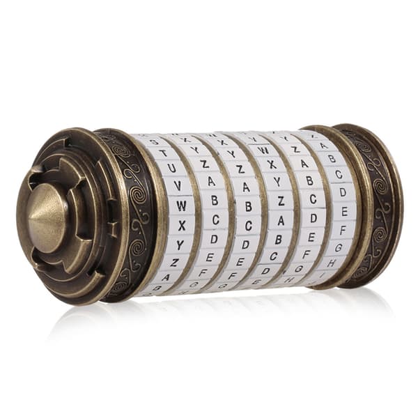 Cryptex metallås med Leonardo da Vinci-kode, bryllupsgave, ringe med adgangskode.