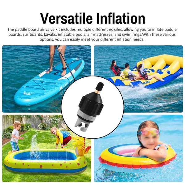 Luftdysekit til paddleboard, oppustelig pumpeadapter til boards, kajakker, både, luftmadrasser