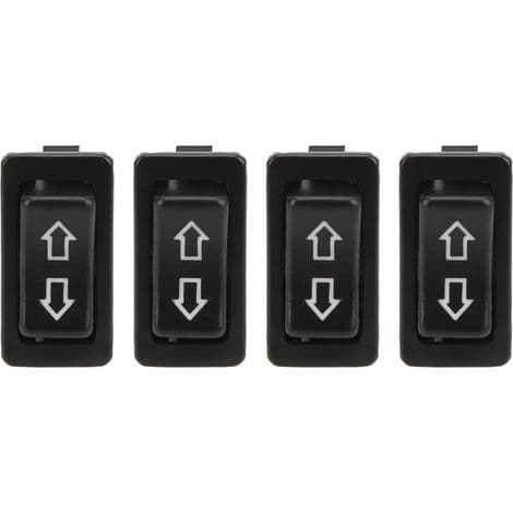 Elektrisk vindusbryter - 5 pinner - DC12V 24V - 20A - Grønt indikatorlys - Universell for biler - 4 stk