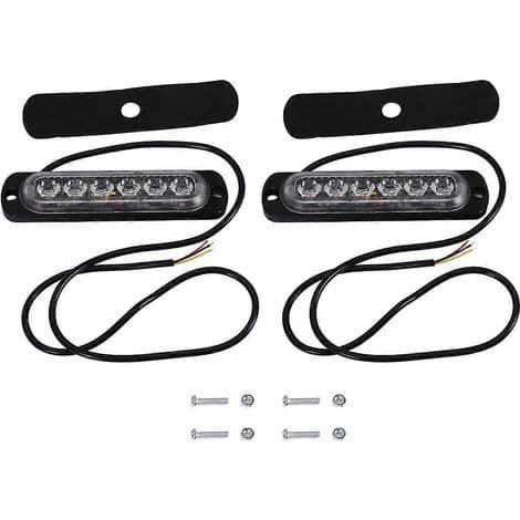 LED nødblinklys. Gul. 6 LED-er. Nødvarselblinklys for biler og lastebiler. Strøm av.