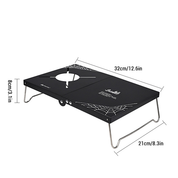 Sammenleggbart campingbord for komfyr, kompakt og solid, for camping og backpacking