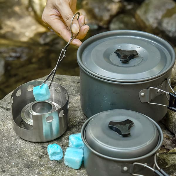 Bærbar, vindtæt alkoholbrænder i rustfrit stål til camping