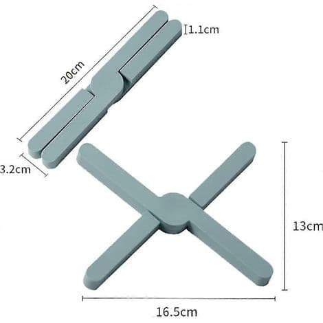 Sett med 4 sammenleggbare varmeisolasjonsputer. Sammenleggbare silikon varmeisolasjonsputer i X-form.