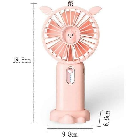 Bærbar ventilator. USB-bordventilator. Til rejser, kontor og hjem - Pink