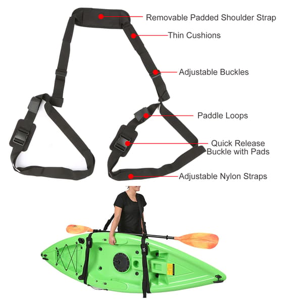 Justerbart bärbälte för paddelbräda/SUP med vadderad axelrem för surfbräda, kajak och longboard