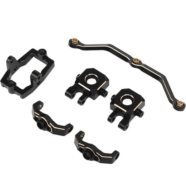 Holdbart sort guld messing RC styrekopsæt til Traxxas 1/18 TRX4M med servomontering