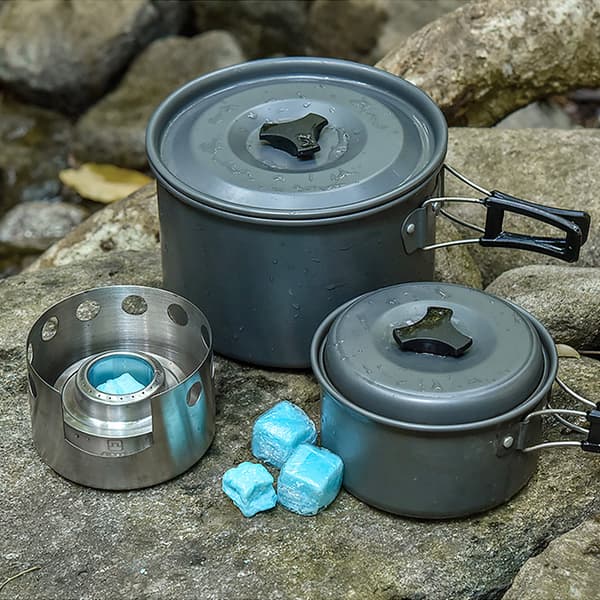 Bærbar, vindtæt alkoholbrænder i rustfrit stål til camping