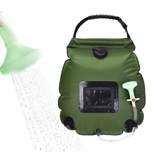 Bærbar 20L Solbruserpose til Camping, Vandreture og Strandbrug med Solvarme og Termometer