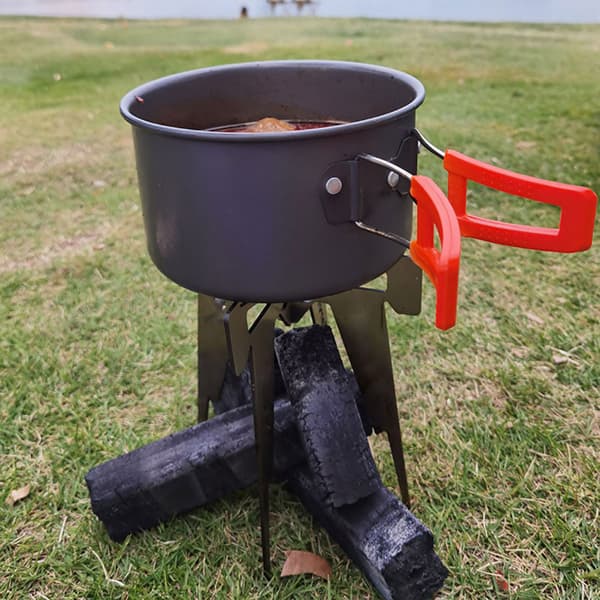 Sammenklappelig krydsstativ i rustfrit stål til camping, vandreture og backpacking