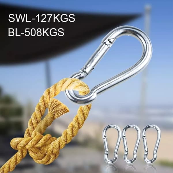 Hardware Kit til Skyggesejl - 304 Rustfrit Stål S-krog til Markise Solsejl