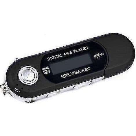 8GB Mini LCD USB 2.0 Flashdrev med MP3-afspiller og FM-radio (Sort)