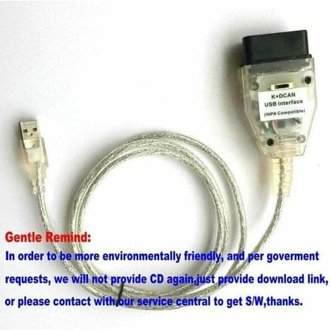 OBD2 USB-diagnostiikkakaapeli - Ediabas K+DCAN -yhteensopiva BMW E81 E83 E90 E91 E92 E93 E70 R56 - 125 cm