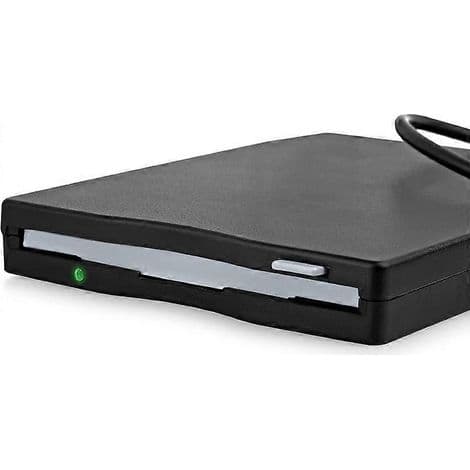 Bärbar extern 3,5-tums USB-diskettstation, 1,44 MB. Kompatibel med Windows XP-datorer.