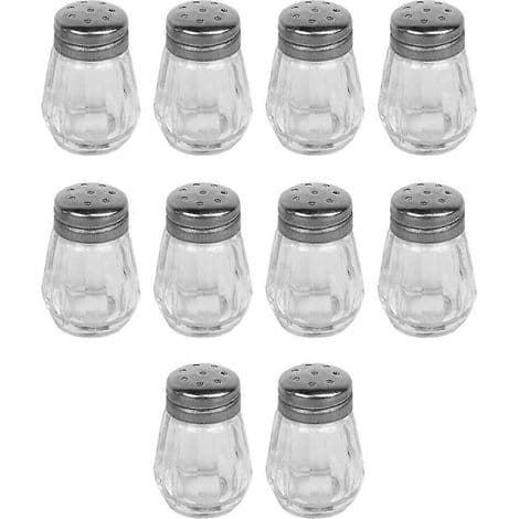 Set med 10 mini saltkar. Kryddflaskor. Pepparkar. Behållare för grillsmaker