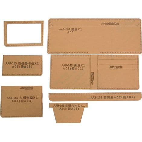 Kort plånboksmall. Akrylstencil. Läderhantverksmall. DIY-form
