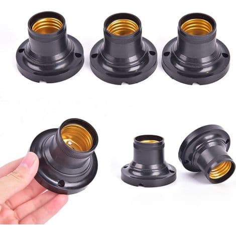 10-pack E27-socklar för LED-lampor. Svart