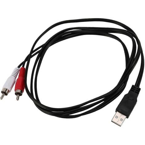 USB A han til 2 RCA han hjælpe lyd-/videokabel (1,5 m) til PC og TV.