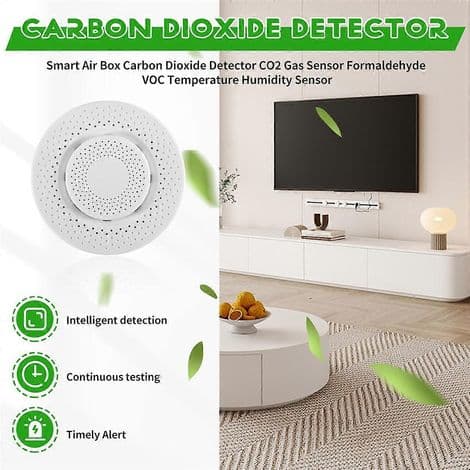 Zigbee/Tuya WIFI Smart Box med koldioxiddetektor (CO2), formaldehydsensor, VOC-sensor och temperatursensor (H)