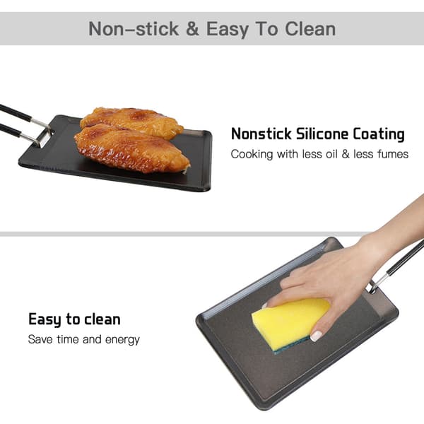 Mini non-stick grillpanne for BBQ, camping, backpacking, liten ostegrill