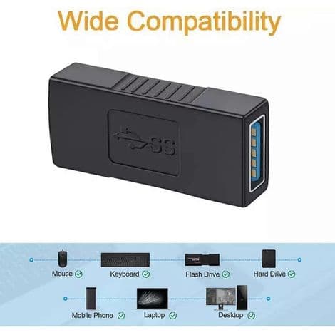 USB 3.0 A hun-til-hun konverteringsadapter. Samlingsstik. Kabelsamler.