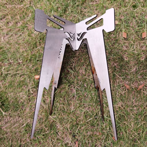 Sammenklappelig krydsstativ i rustfrit stål til camping, vandreture og backpacking