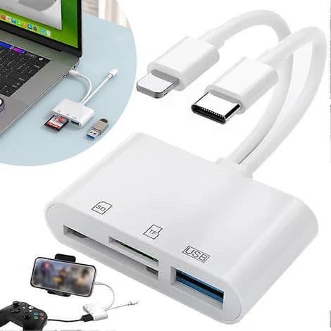 Lightning til USB-C Plug & Play-adapter. Kompakt USB OTG-konverter. Feltassistent til professionelle fotografer.