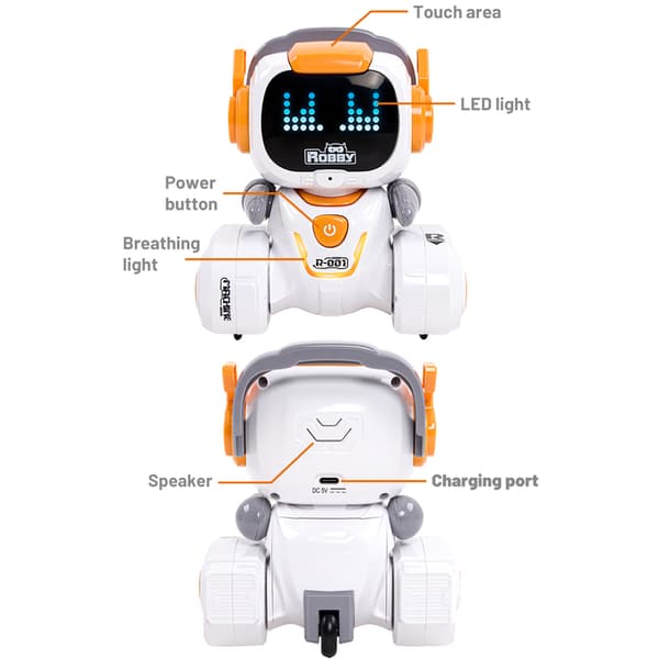 Intelligent robot for barn med fjernkontroll, dans, sang, programmering og berøringssensor