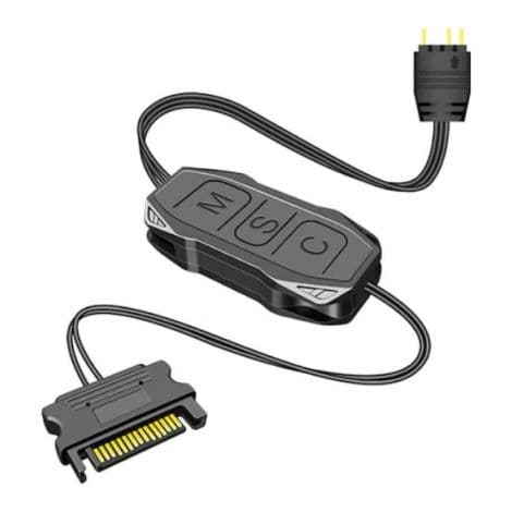 AR-1 5V 3-pin ARGB LED-kontroller - 15-pin SATA-strømforsyning - RGB LED-stripe-kontroller for vifte