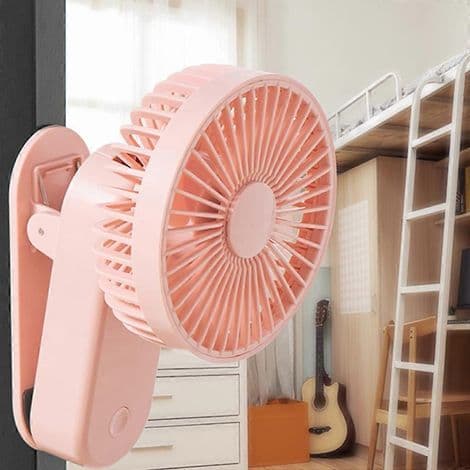 USB magnetisk clip-on ventilator til skrivebord, klapvogn, tremmeseng, bil og indkøbsvogn (pink)
