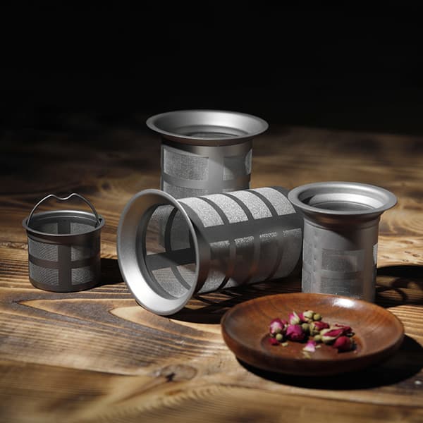 Te-infuser i titaniumnet til kedel, tekop, letvægts, rustfri, størrelser S/M/L/XL