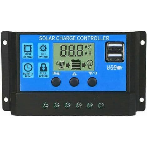 100A solcelleladeregulator. Intelligent batteriregulator for solcellepaneler med doble USB-porter. Multifunksjonell.