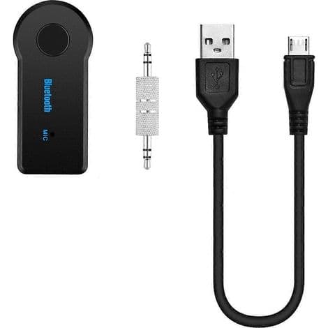 2-i-1 trådløs Bluetooth-mottaker, 3,5 mm hjelpelydadapter med håndfri funksjon og USB B-port