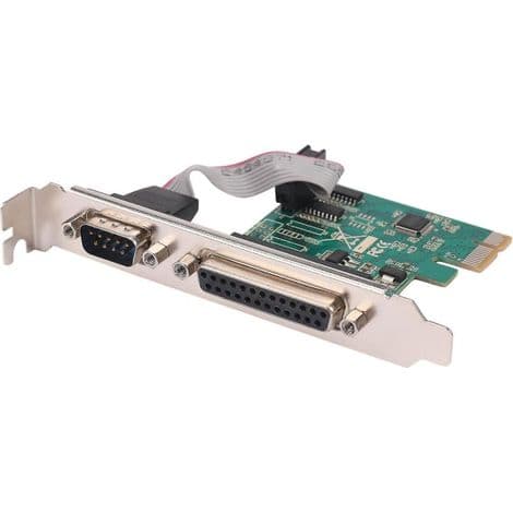 RS232 seriell port (Com) og DB25 parallell skriverport
