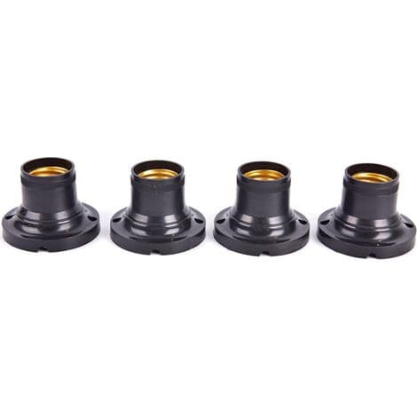10-pack E27-socklar för LED-lampor. Svart