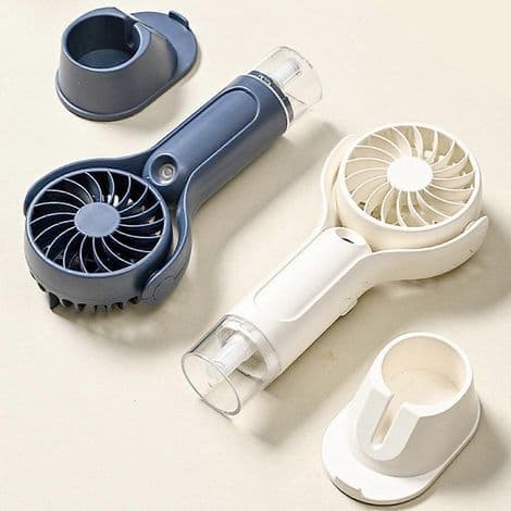 Bordventilator. Lille bærbar ventilator. Ideel til rejser og udendørs aktiviteter (hvid).